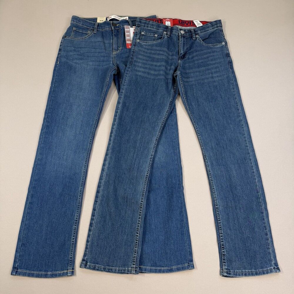 Lot of 2 Levi's Boys 511 Slim Fit Jeans SIZE 16 28x30 & SIZE 18 29x31 Denim NWT
